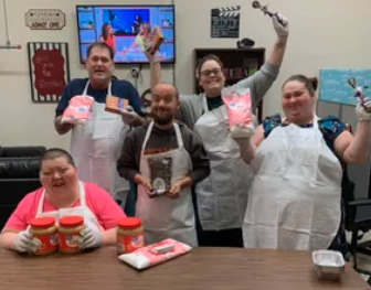 The R.I.S.E. crew is pictured here. They are getting ready to make Buckeyes to sell as a fundraiser. They went to COSI with the money raised.