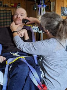 Diane shaving Andy