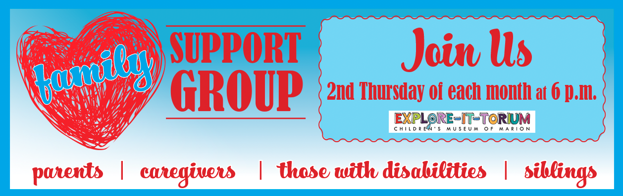 Banner with details of the MCBDD Family Support Group