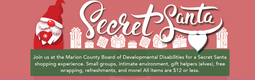 Secret Santa Image for our Secret Santa event with a Santa and description